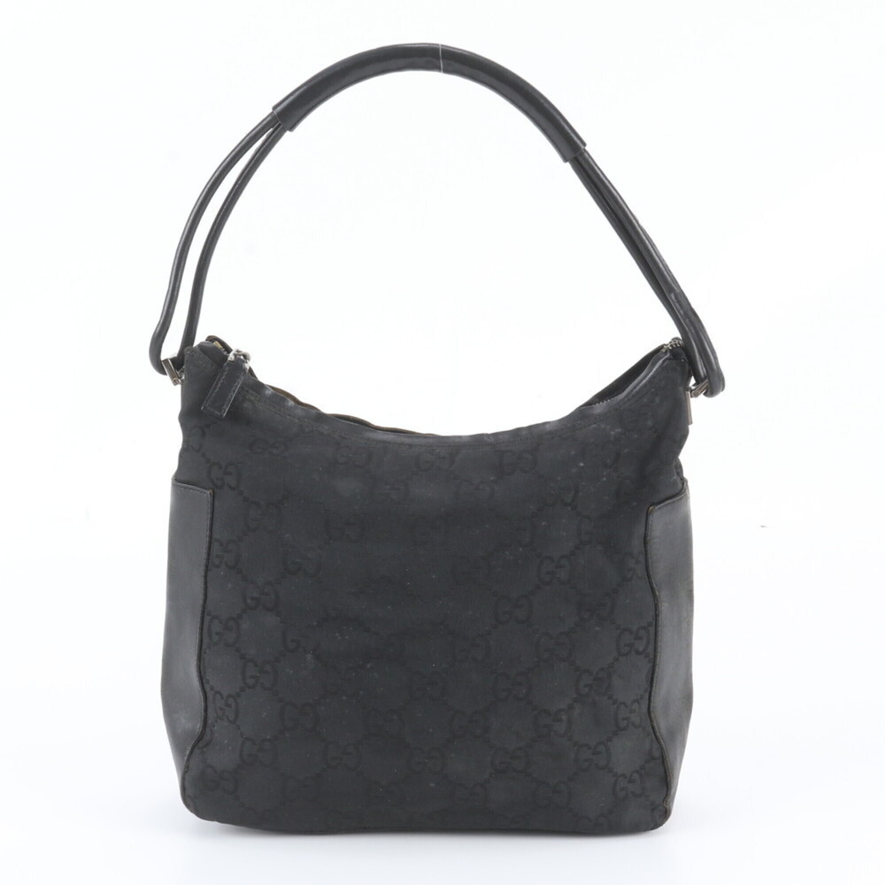 Gucci GG Nylon 001 3766 Leather Shoulder Bag Tote Handbag Black Women's